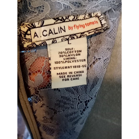 A. Calin Flying Tomato Anthropology Large lavender Lace Bell Sleeve Blou… - Picture 14 of 16